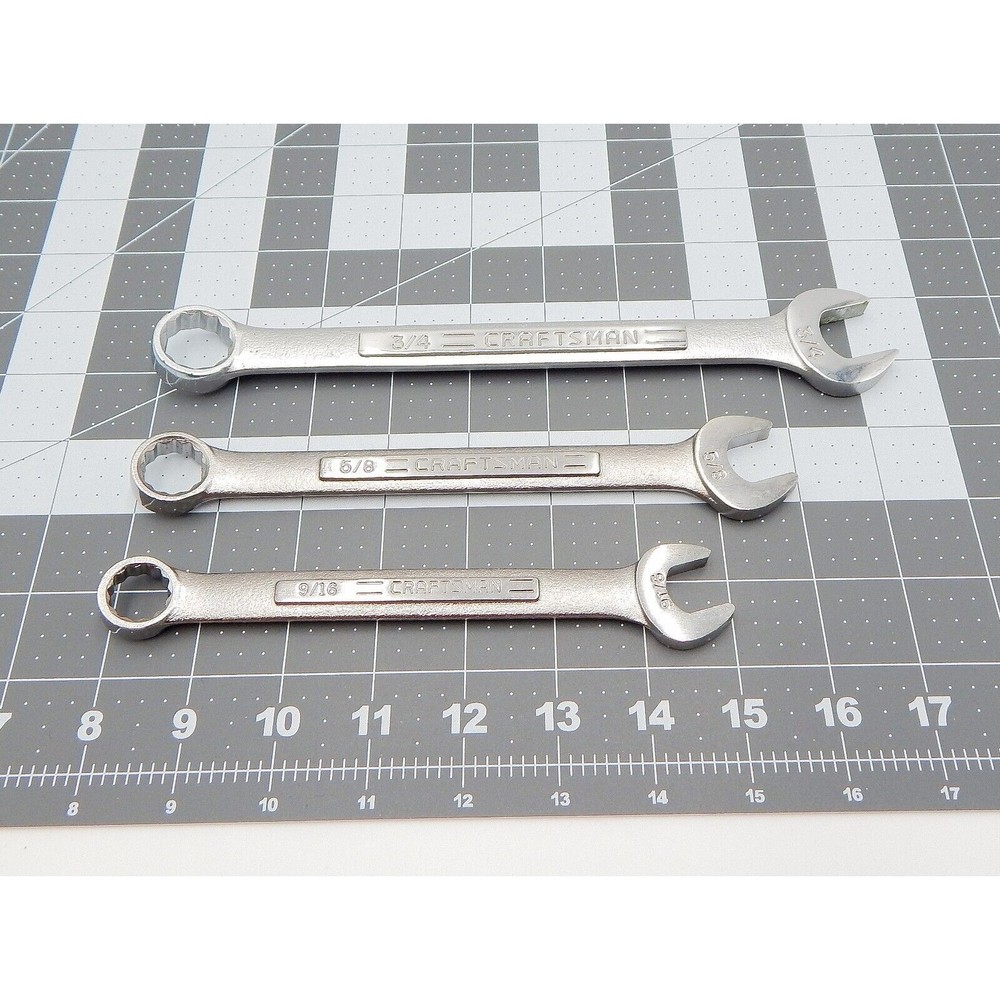 Craftsman Combination Wrenches SAE Set of 3 Forged in USA VV Series